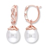 Thumbnail Image 1 of Cultured Pearl Earrings Diamond Accents 10K Rose Gold