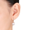 Thumbnail Image 2 of Cultured Pearl Earrings Diamond Accents 10K Rose Gold
