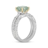 Thumbnail Image 2 of Neil Lane Square Emerald-Cut Green Quartz Bridal Set 5/8 ct tw Diamond 14K White Gold