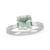 Thumbnail Image 1 of Neil Lane Square Emerald-Cut Green Quartz Engagement Ring 3/8 ct tw Diamond 14K White Gold