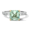 Thumbnail Image 7 of Neil Lane Square Emerald-Cut Green Quartz Engagement Ring 3/8 ct tw Diamond 14K White Gold