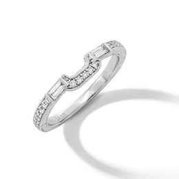 Neil Lane Baguette and Round-Cut Diamond Wedding Band 1/3 ct tw 14K White Gold