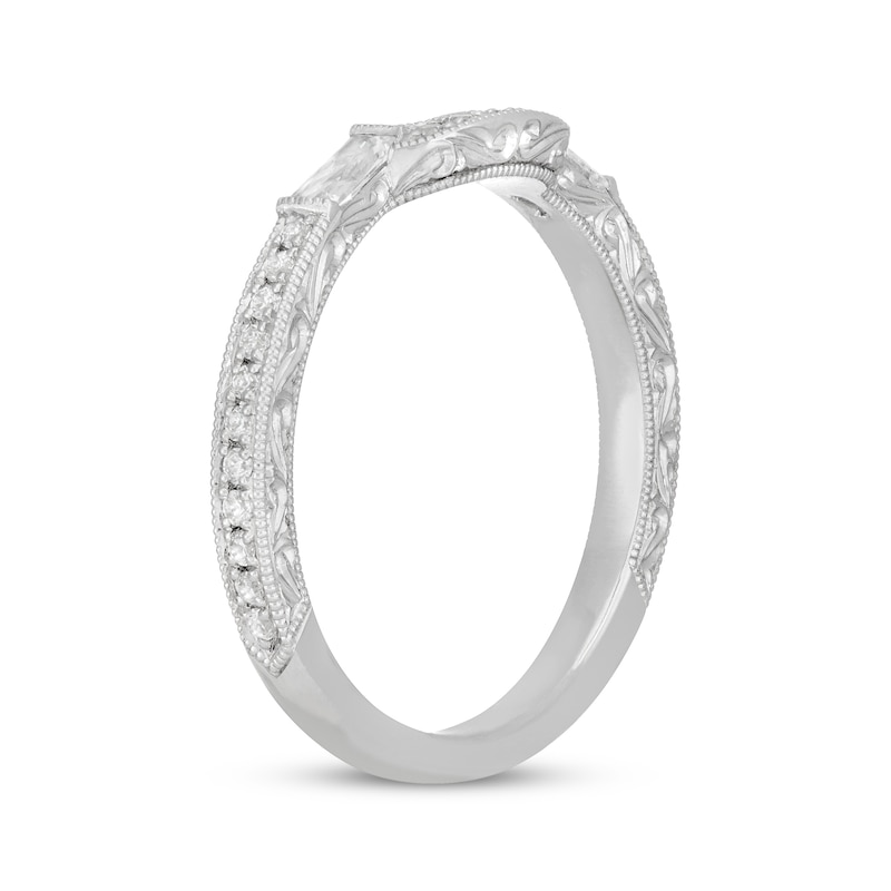 Neil Lane Baguette and Round-Cut Diamond Wedding Band 1/3 ct tw 14K White Gold