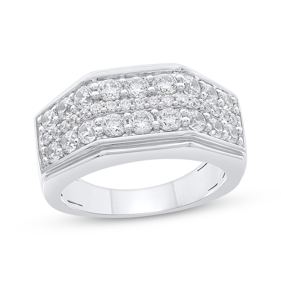 Kay Men's Diamond Wedding Band 2 ct tw Round-cut 10K White Gold