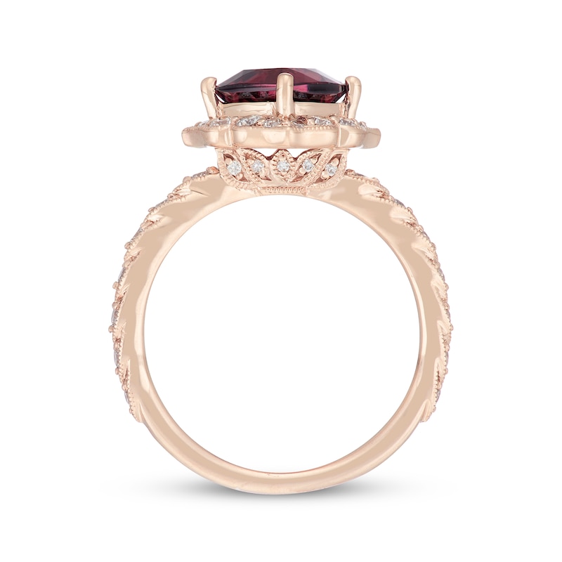 Neil Lane Cushion-cut Garnet Engagement Ring 1/2 ct tw Diamonds 14K Rose Gold