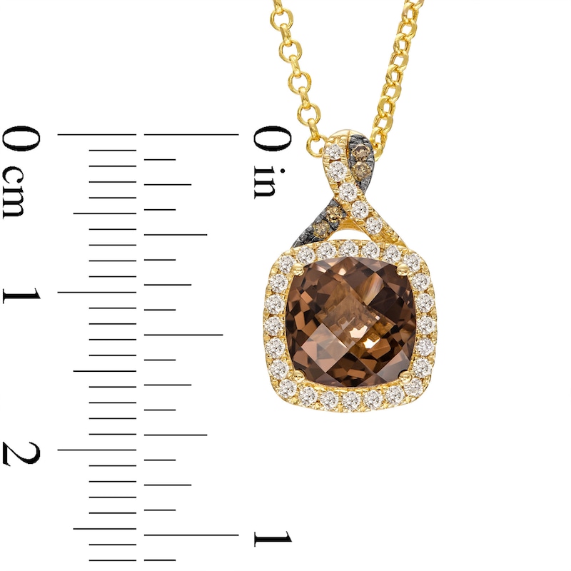 Main Image 2 of Le Vian Chocolate Twist Quartz Necklace 1/5 ct tw Diamonds 14K Honey Gold 19&quot;
