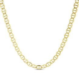 Diamond-Cut Mariner Link Chain Necklace 5.35mm 14K Yellow Gold 22”