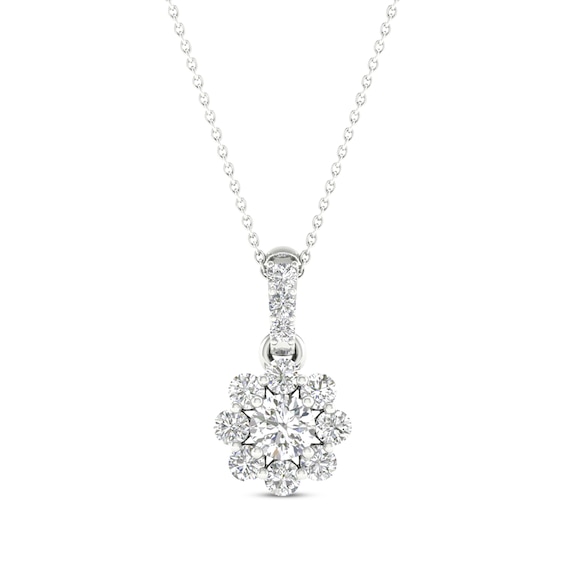 KAY Lab-Grown Diamonds Flower Necklace 1/3 ct tw 14K White Gold 18”