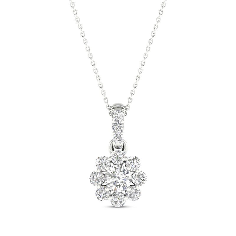 Main Image 1 of KAY Lab-Grown Diamonds Flower Necklace 1/3 ct tw 14K White Gold 18”