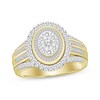 Thumbnail Image 1 of Round & Baguette-Cut Multi-Diamond Center Oval Engagement Ring 1 ct tw 10K Yellow Gold