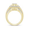 Thumbnail Image 3 of Round & Baguette-Cut Multi-Diamond Center Oval Engagement Ring 1 ct tw 10K Yellow Gold