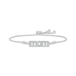 Diamond "Mom" Bolo Bracelet 1/15 ct tw Sterling Silver