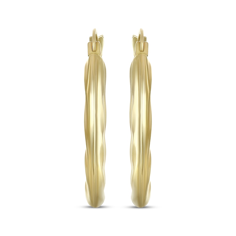 Polished Twist Hoop Earrings 14K Yellow Gold 20mm