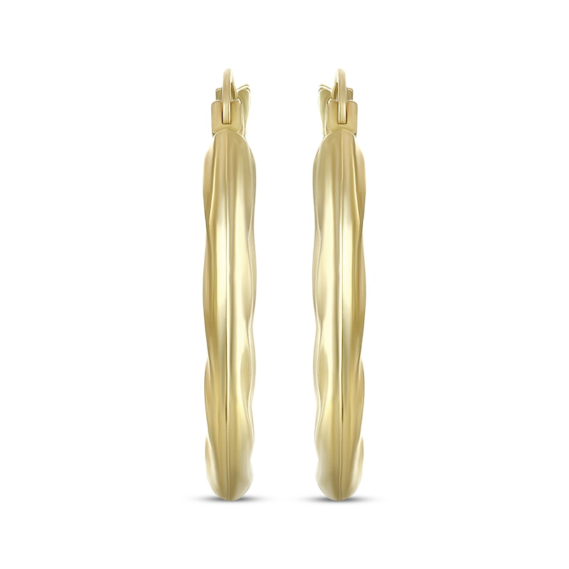 Main Image 2 of Polished Twist Hoop Earrings 14K Yellow Gold 20mm