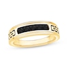 Thumbnail Image 1 of Now + Forever Men's Black Diamond Engraved Pattern Wedding Band 1/2 ct tw 10K Yellow Gold