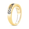 Thumbnail Image 1 of Men's Black Diamond Engraved Pattern Wedding Band 1/2 ct tw 10K Yellow Gold