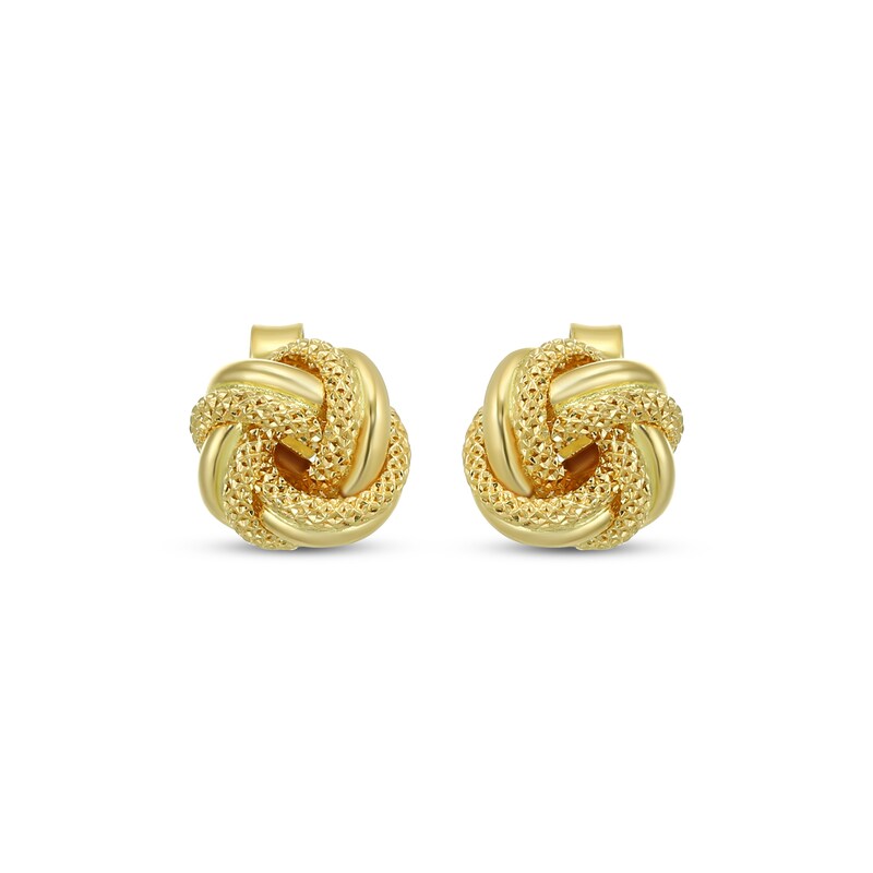 Reaura Textured Love Knot Stud Earrings Repurposed 14K Yellow Gold | Kay