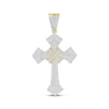 Thumbnail Image 0 of Men's Baguette & Round-Cut Diamond Cross Charm 1 ct tw 10K Yellow Gold