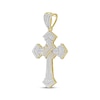 Thumbnail Image 2 of Men's Baguette & Round-Cut Diamond Cross Charm 1 ct tw 10K Yellow Gold