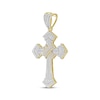 Thumbnail Image 1 of Men's Baguette & Round-Cut Diamond Cross Charm 1 ct tw 10K Yellow Gold