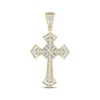 Thumbnail Image 4 of Men's Baguette & Round-Cut Diamond Cross Charm 1 ct tw 10K Yellow Gold
