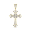 Thumbnail Image 3 of Men's Baguette & Round-Cut Diamond Cross Charm 1 ct tw 10K Yellow Gold