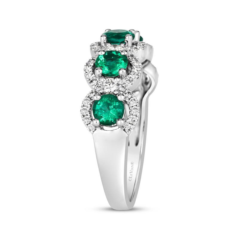 Le Vian Emerald Ring 3/8 ct tw Diamonds Platinum
