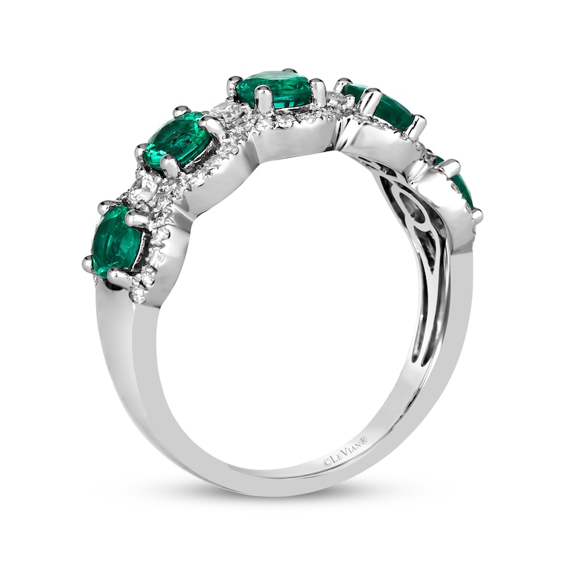 Main Image 3 of Le Vian Emerald Ring 3/8 ct tw Diamonds Platinum
