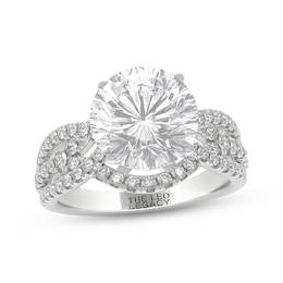 THE LEO Legacy Lab-Grown Diamond Round-Cut Twist Shank Engagement Ring 3-3/4 ct tw 14K White Gold