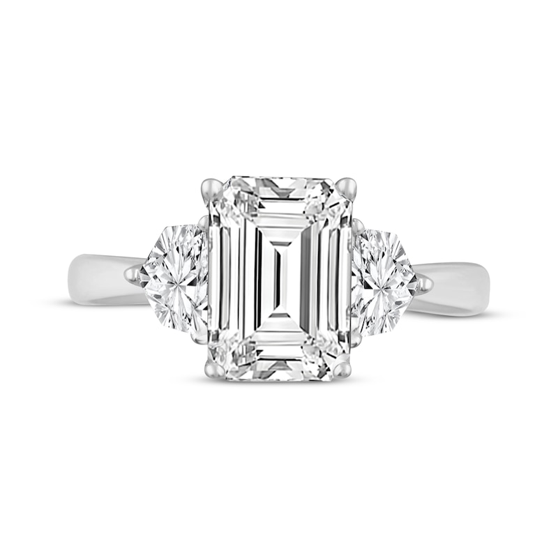 Memories Moments Magic Lab-Created Diamonds by KAY Emerald-Cut Three-Stone Engagement Ring 3-7/8 ct tw 14K White Gold