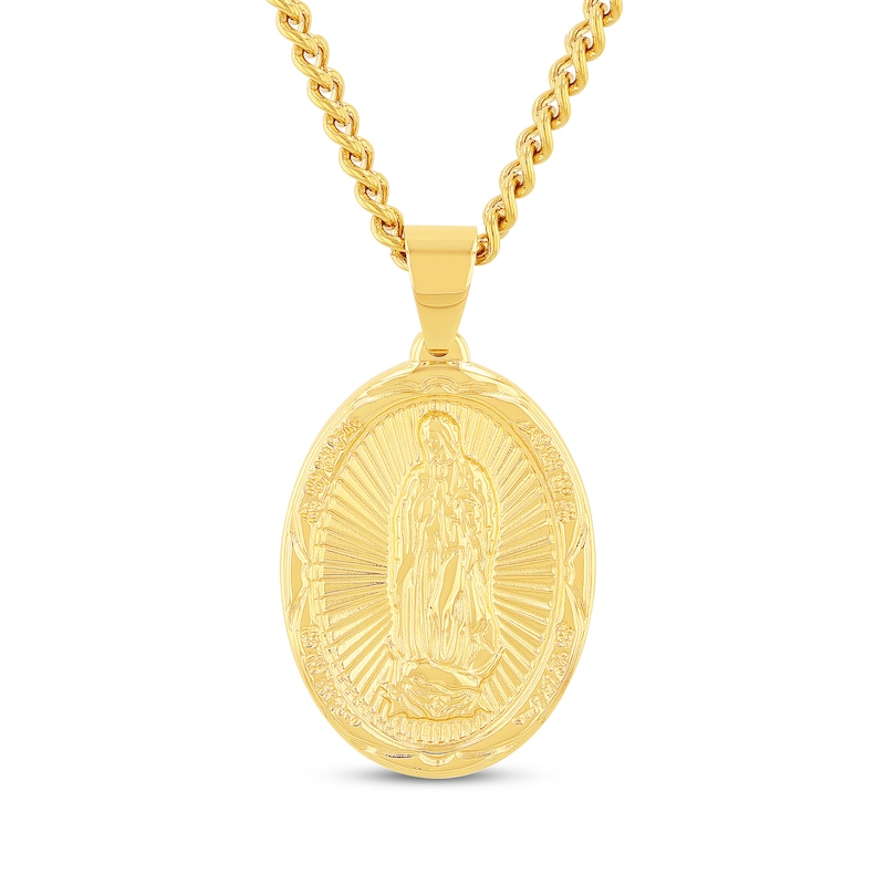 Main Image 1 of Our Lady of Guadalupe Necklace Yellow Ion-Plated Stainless Steel 24&quot;