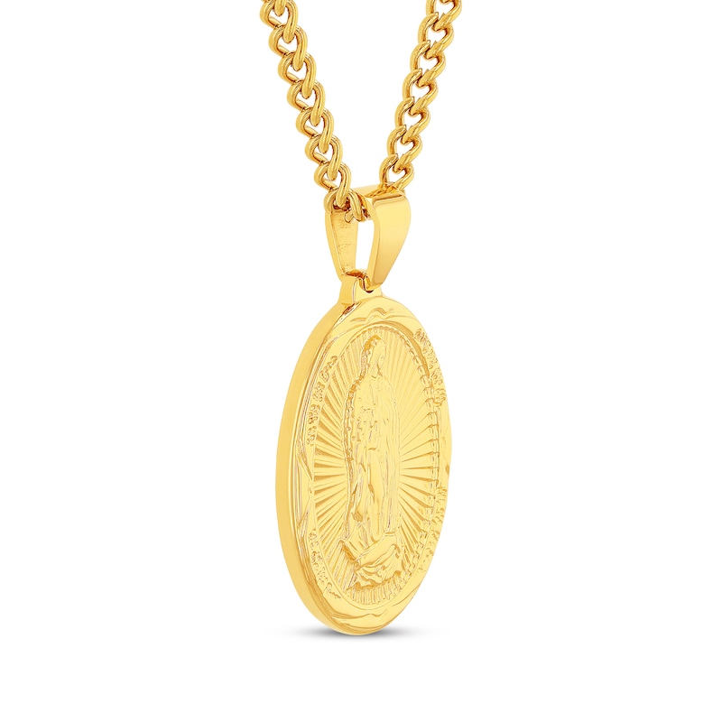 Main Image 2 of Our Lady of Guadalupe Necklace Yellow Ion-Plated Stainless Steel 24&quot;