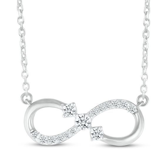 Diamond Infinity Necklace 1/4 ct tw 10K White Gold 18"