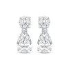 Thumbnail Image 2 of KAY Lab-Grown Diamonds Certified Pear-Shaped & Round-Cut Dangle Earrings 3/4 ct tw 10K White Gold