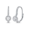 Thumbnail Image 1 of Diamond Halo Drop Earrings 1/2 ct tw 10K White Gold