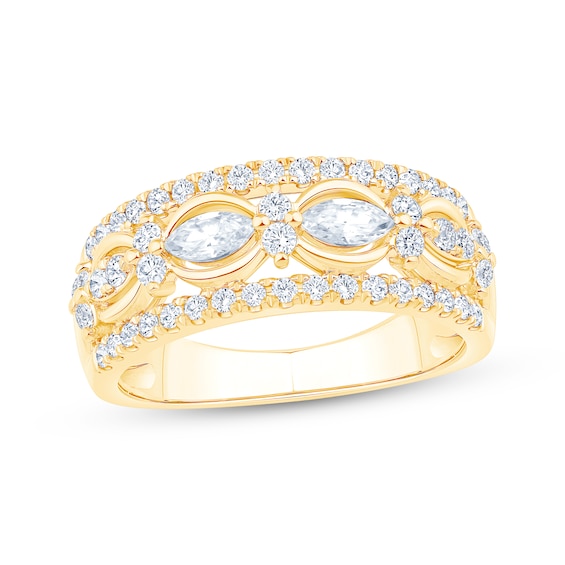 Now + Forever Marquise & Round-Cut Diamond Anniversary Ring 7/8 ct tw 14K Yellow Gold