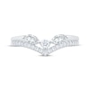 Thumbnail Image 3 of Now + Forever Marquise & Round-Cut Diamond Two-Row Chevron Ring 1/2 ct tw 14K White Gold
