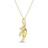 Thumbnail Image 1 of Marquise-Cut Citrine & Diamond Twist Necklace 1/10 ct tw 14K Yellow Gold