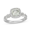Thumbnail Image 1 of Neil Lane Cushion-Cut Green Quartz & Diamond Halo Engagement Ring 1/2 ct tw 14K White Gold