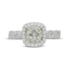 Thumbnail Image 3 of Neil Lane Cushion-Cut Green Quartz & Diamond Halo Engagement Ring 1/2 ct tw 14K White Gold