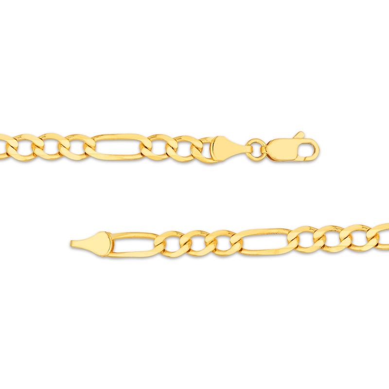 Main Image 3 of Figaro Chain Necklace 5.2mm Solid 14K Yellow Gold 20"