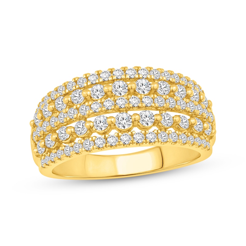 Main Image 1 of Now + Forever Diamond Five-Row Anniversary Ring 1 ct tw 10K Yellow Gold