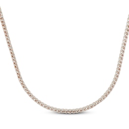 Wheat Chain Necklace 2.7mm Hollow 10K Rose Gold 20"