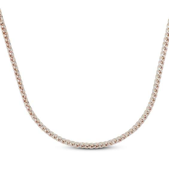 Wheat Chain Necklace 2.7mm Hollow 10K Rose Gold 20"