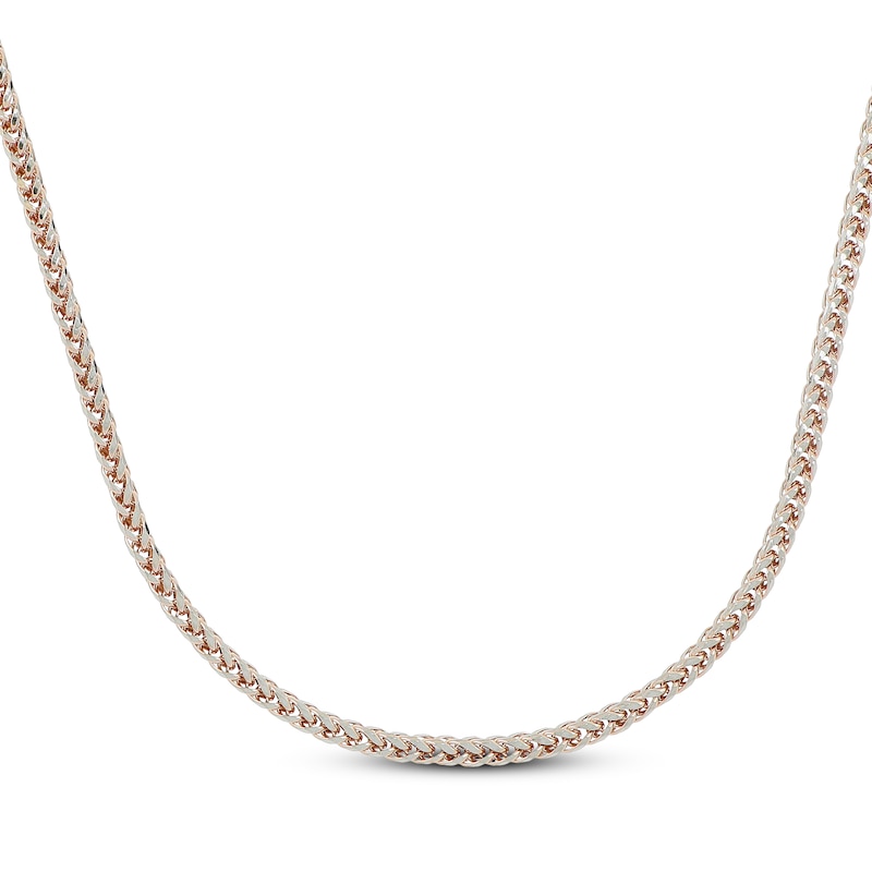 Main Image 1 of Wheat Chain Necklace 2.7mm Hollow 10K Rose Gold 20&quot;