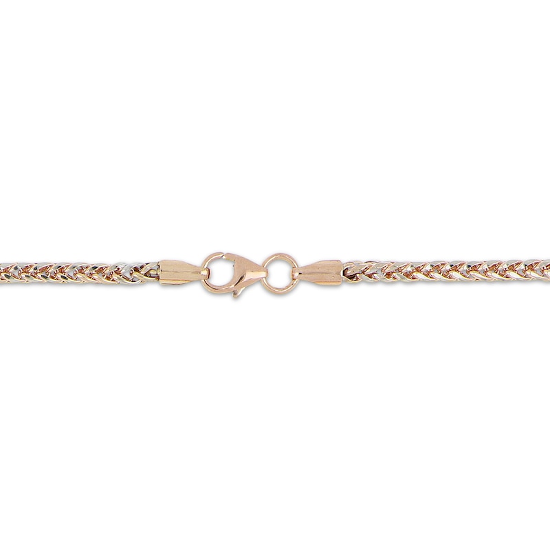Main Image 3 of Wheat Chain Necklace 2.7mm Hollow 10K Rose Gold 20&quot;