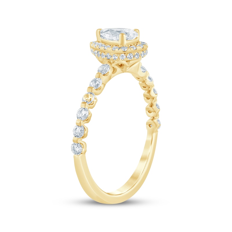 Main Image 2 of Now + Forever Pear-Shaped Diamond Halo Engagement Ring 1 ct tw 14K Yellow Gold
