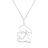 Thumbnail Image 1 of Diamond Heart Bunny Necklace 1/10 ct tw 10K White Gold 18&quot;