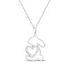 Thumbnail Image 2 of Diamond Heart Bunny Necklace 1/10 ct tw 10K White Gold 18&quot;
