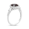 Thumbnail Image 2 of Cushion-Cut Lab-Created Alexandrite & White Lab-Created Sapphire Halo Ring Sterling Silver